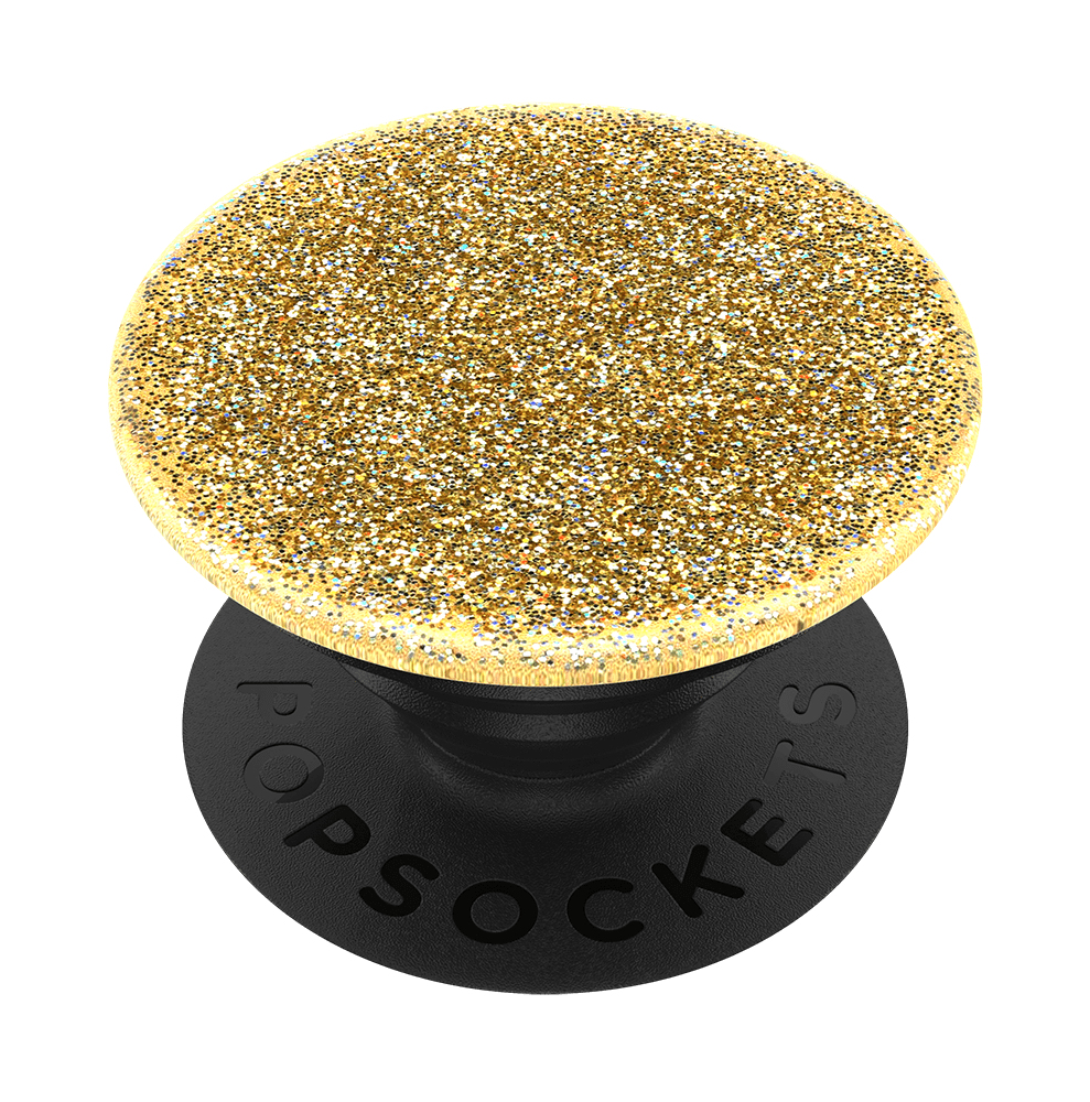 Soporte adhesivo para móvil - PopSockets Glitter Gold, Soporte adhesivo, Oro