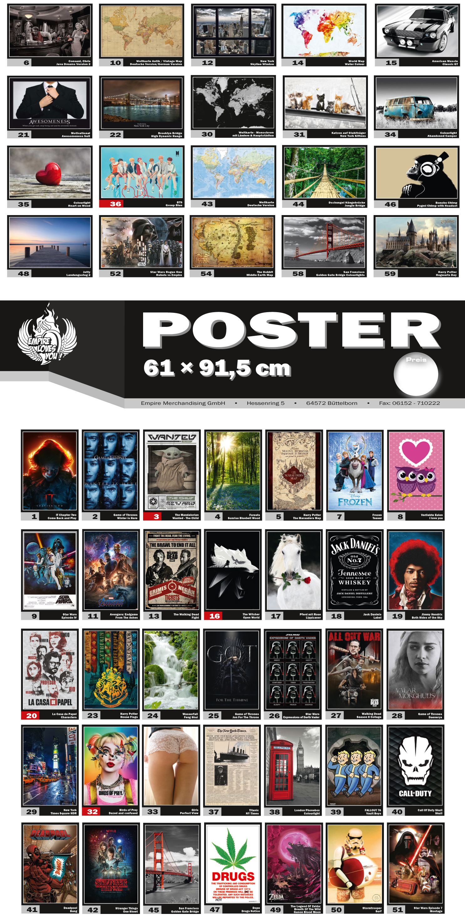 EMPIRE Poster Diverse Sammelnummer Poster
