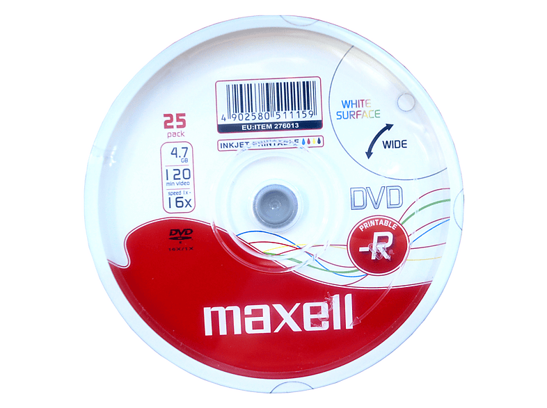 MAXELL DVD-R 4.7 printable 25 Pack Spindel online kaufen | MediaMarkt