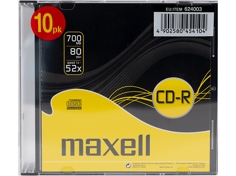 MAXELL CD-R 80 Musik 10er Pack im Case; CD-R Musik