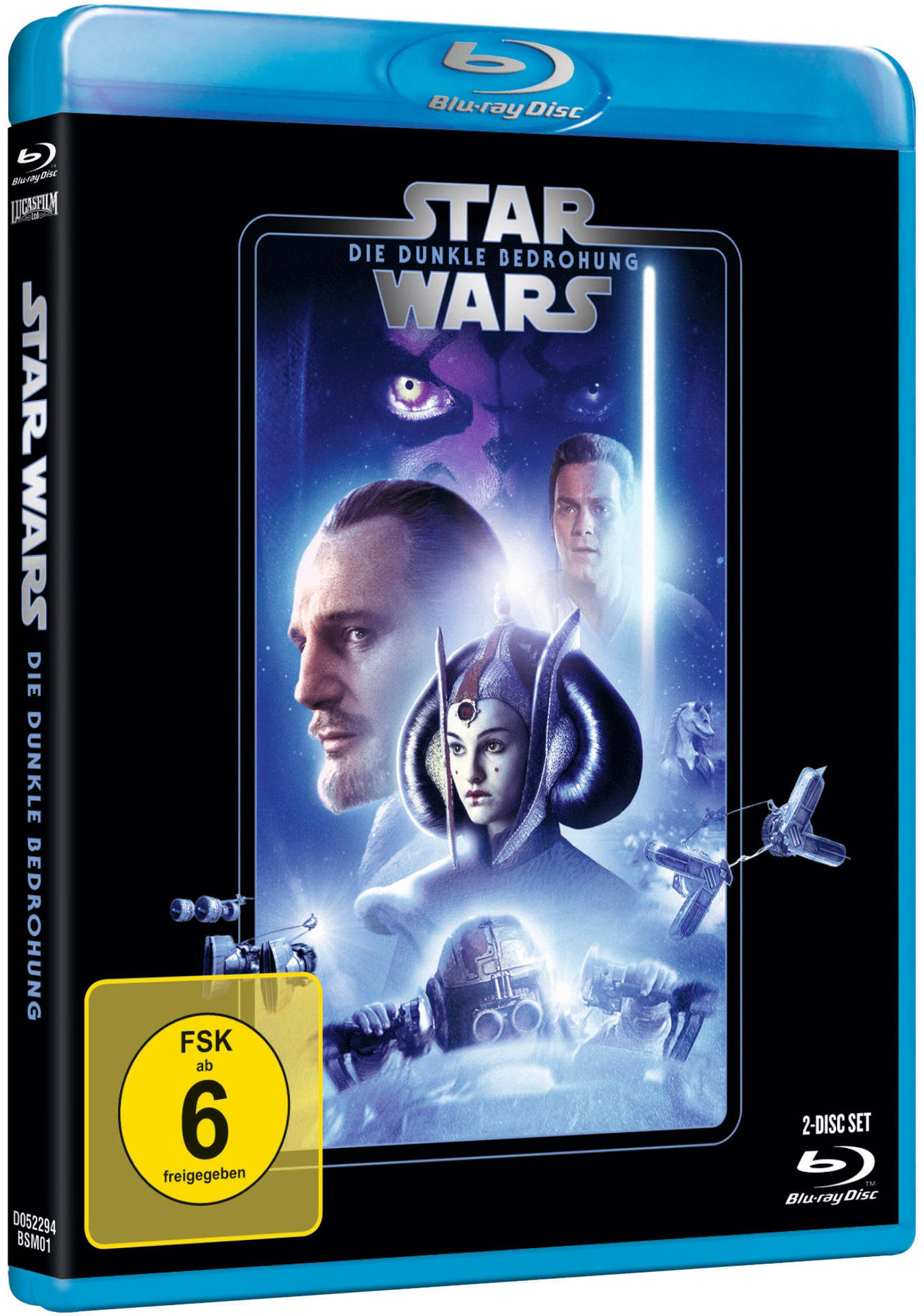 Blu-ray Disc Hülle mit Star Wars: Die dunkle Bedrohung Cover.