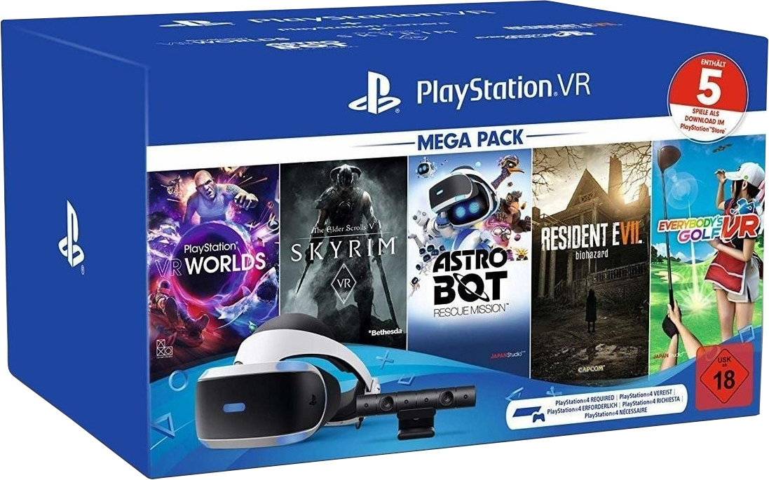 SONY PlayStation VR Mega Pack 2: PlayStation VR, PlayStation Camera, 5 Spiele (VOUCHER) Virtual Reality Set
