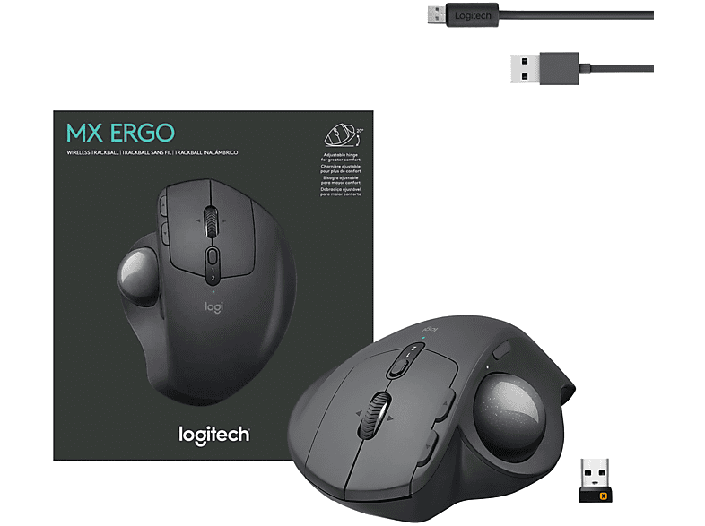 LOGITECH MX Ergo Kablosuz Konforlu Trackball Mouse  - Siyah_2