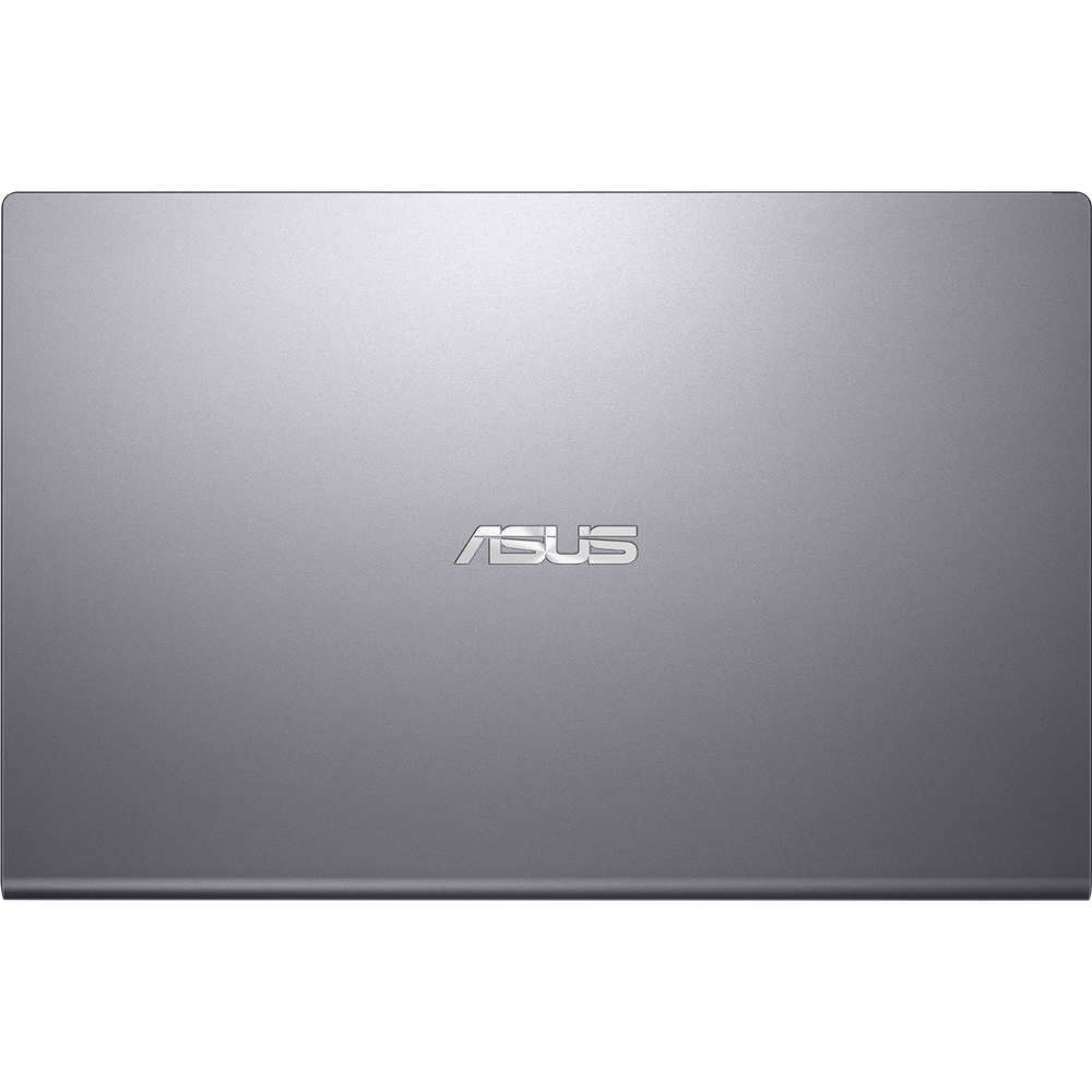 Die silberne Vorderseite eines geschlossenen Asus-Laptops mit zentriertem Markenlogo vor schwarzem Hintergrund.