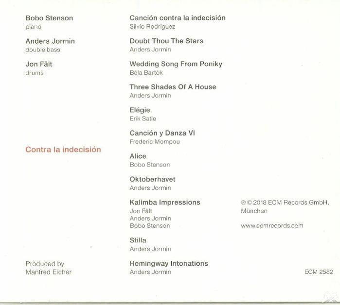 Bobo Trio Stenson - Contra La Indecision  - (CD)