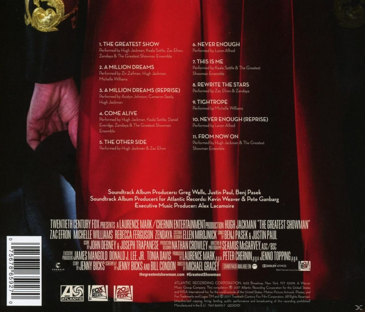 Az album hátlapja a számok listájával. A szöveg fehér, füstös háttéren.