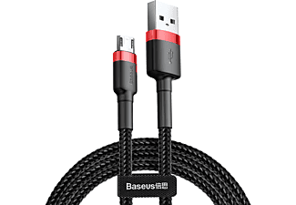 BASEUS Cafule  Mikro  İçin 2.4A 1M USB Kablo Kırmızı Siyah_0