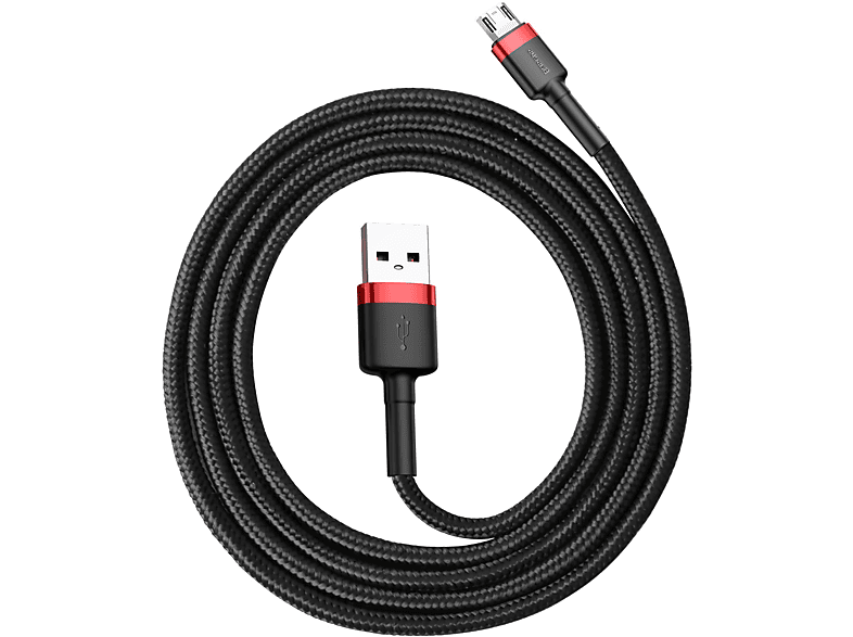 BASEUS Cafule  Mikro  İçin 2.4A 1M USB Kablo Gri Siyah_1