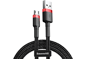 BASEUS Cafule  Mikro  İçin 2.4A 0.5M USB Kablo Kırmızı Siyah