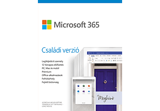 Microsoft 365 Családi verzió (6 felhasználó, 1 év) (Multiplatform)