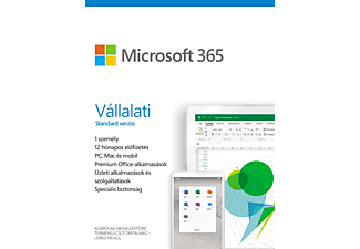 Microsoft 365 Vállalati Standard verzió (1 felhasználó, 1 év) (Multiplatform)