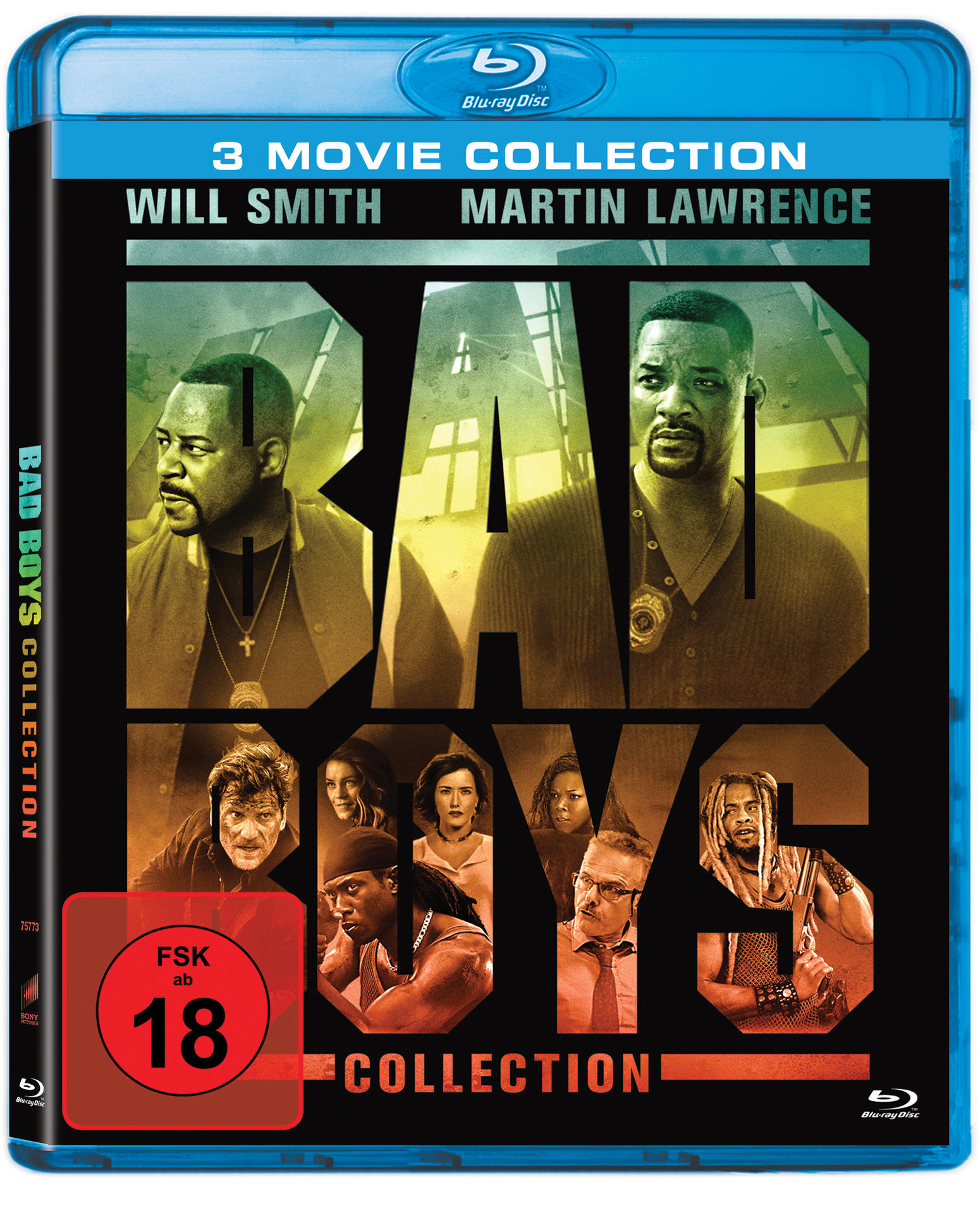 Filmcover mit Will Smith und Martin Lawrence, dem Titel Bad Boys Collection und einer FSK-18-Freigabe.