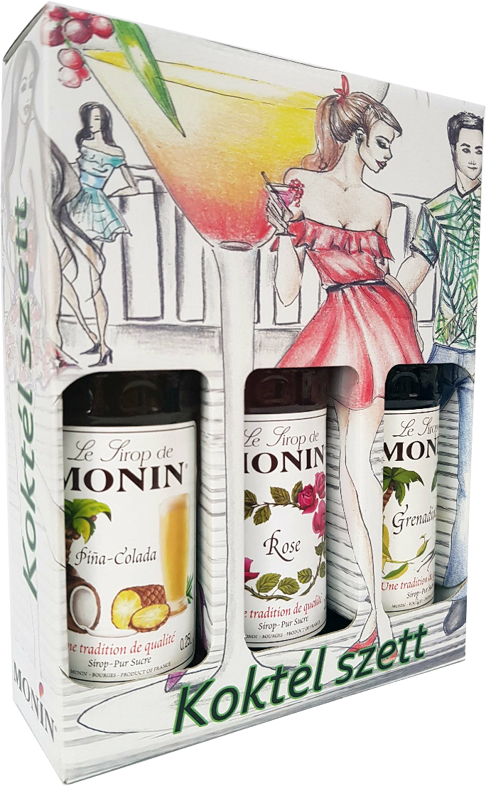 MONIN Koktél szett díszdobozban, 3x250 ml