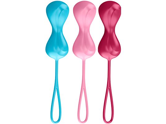 SATISFYER Power Balls - Appareils de musculation du plancher pelvien (Rose/Rouge/Turquoise)