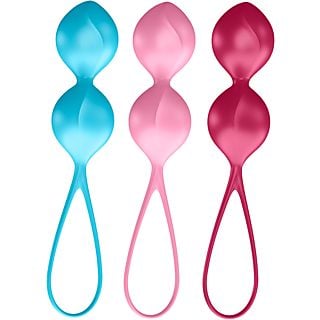 SATISFYER V Balls - Appareils de musculation du plancher pelvien (Rose/Rouge/Turquoise)