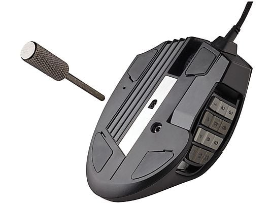 CORSAIR SCIMITAR RGB ELITE - Gaming Maus, Kabelgebunden, Optisch mit Leuchtdioden, 18000 dpi, Schwarz