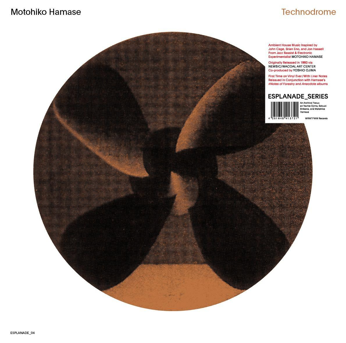 Albumcover, braunes und schwarzes kreisförmiges Design mit propellerartigen Formen. Text enthält Künstler, Albumtitel und Serie.