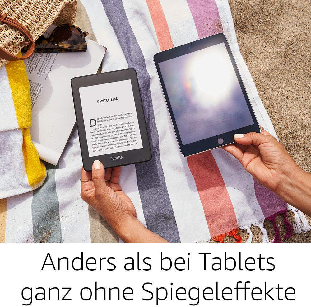 KINDLE Paperwhite ohne Werbung, wasserfest, 6 Zoll (15 cm) großes hochauflösendes Display, 8 GB  8 GB eBook Reader Schwarz