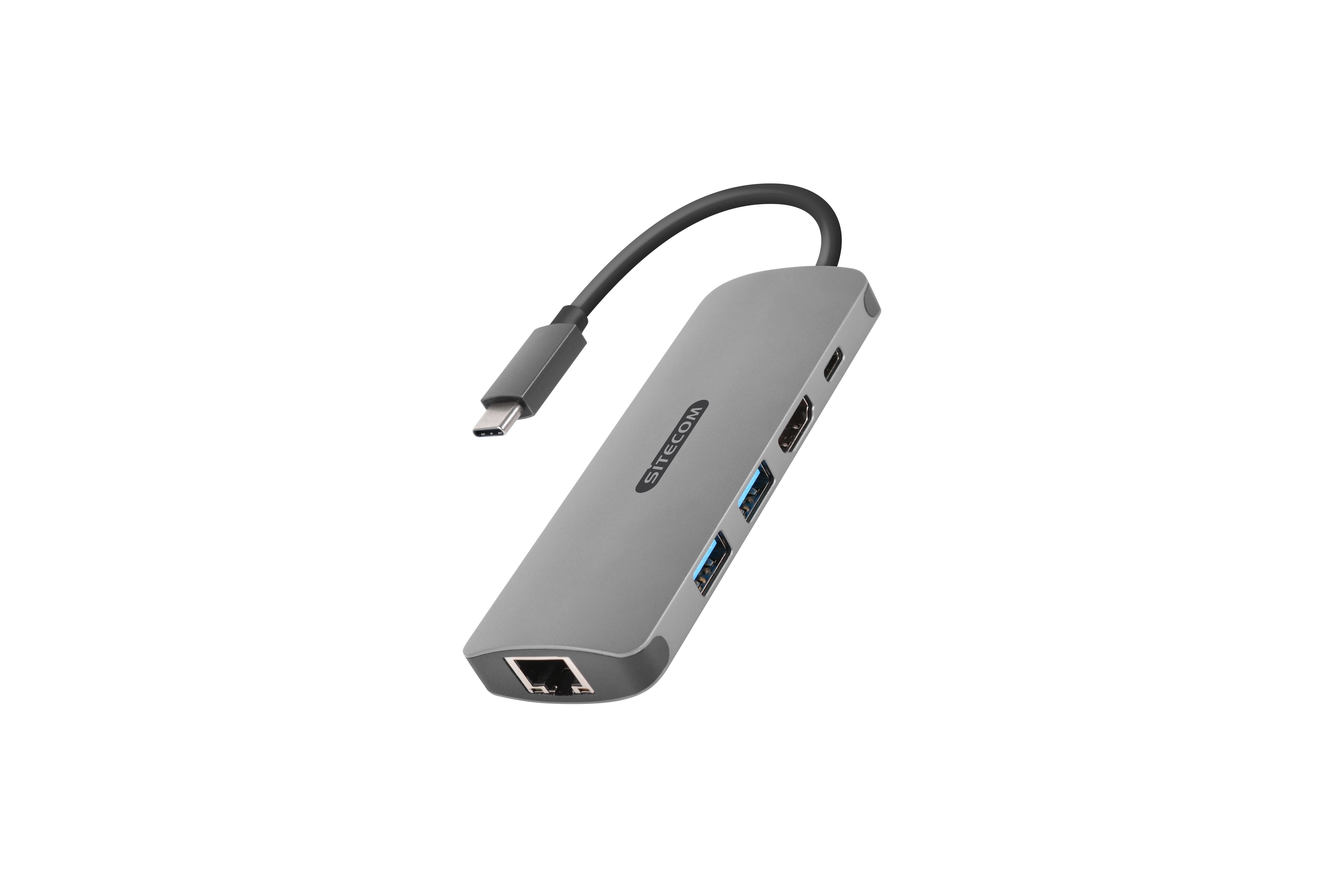 Sitecom - USB-C to HDMI+RJ45+PD+2*USB3.0 Adapter