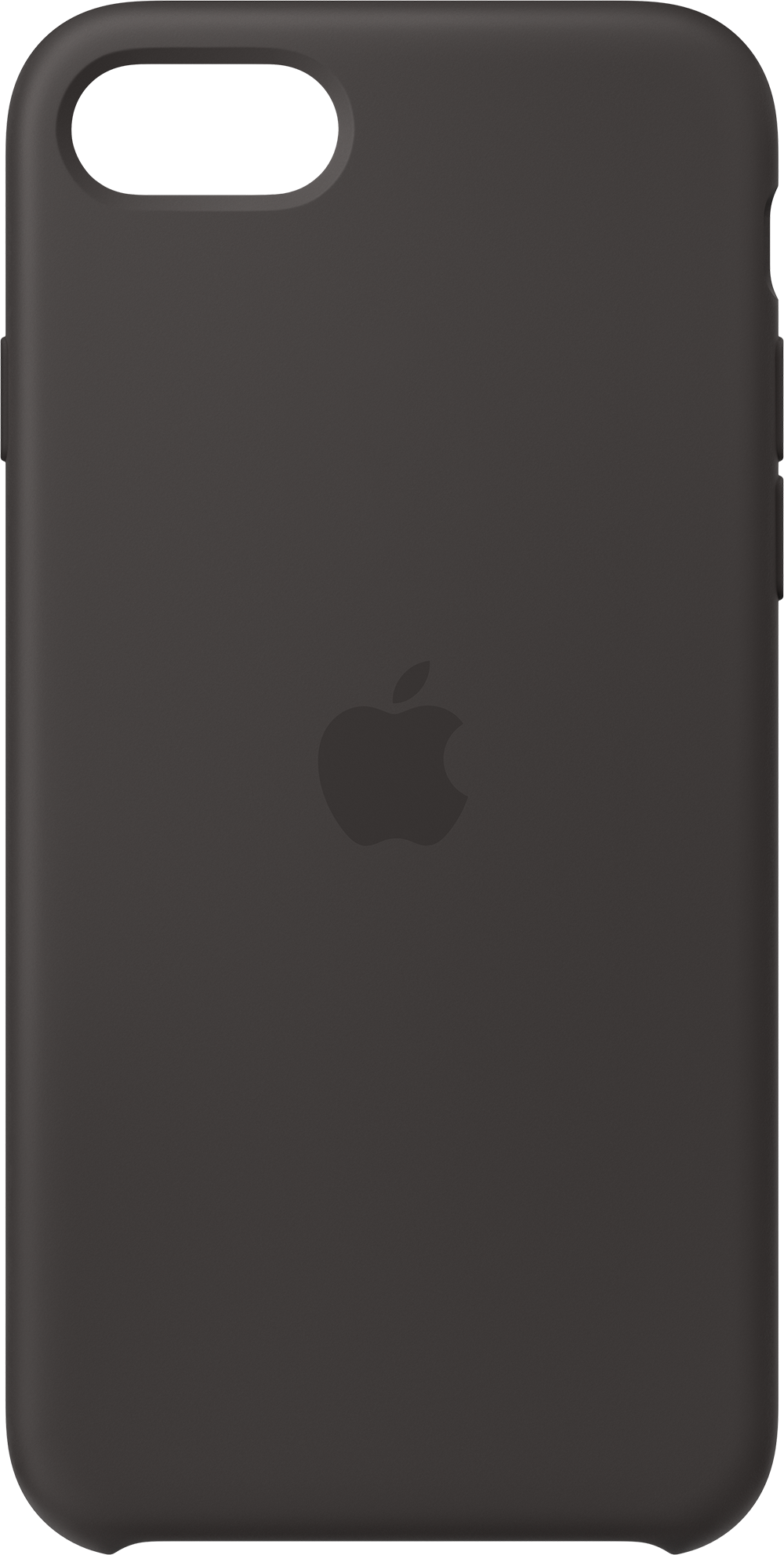 A dark grey Apple iPhone case with the Apple logo centered. White background.