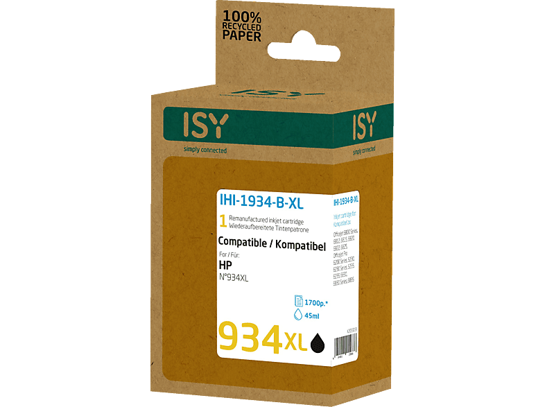 ISY Schwarz Tintenpatrone IHI-934-B-XL