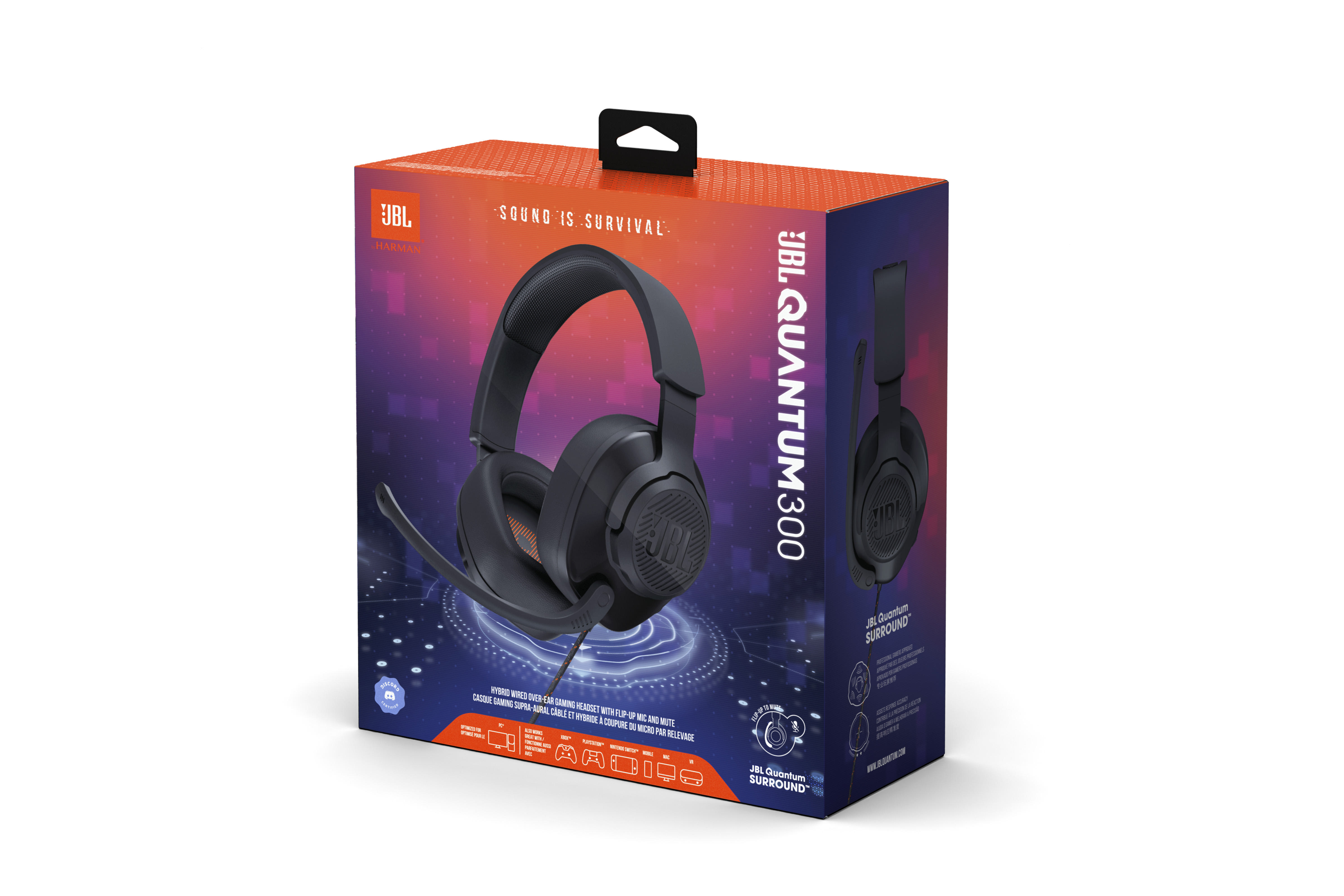 JBL Quantum 300, Over-ear Gaming Headset Schwarz
