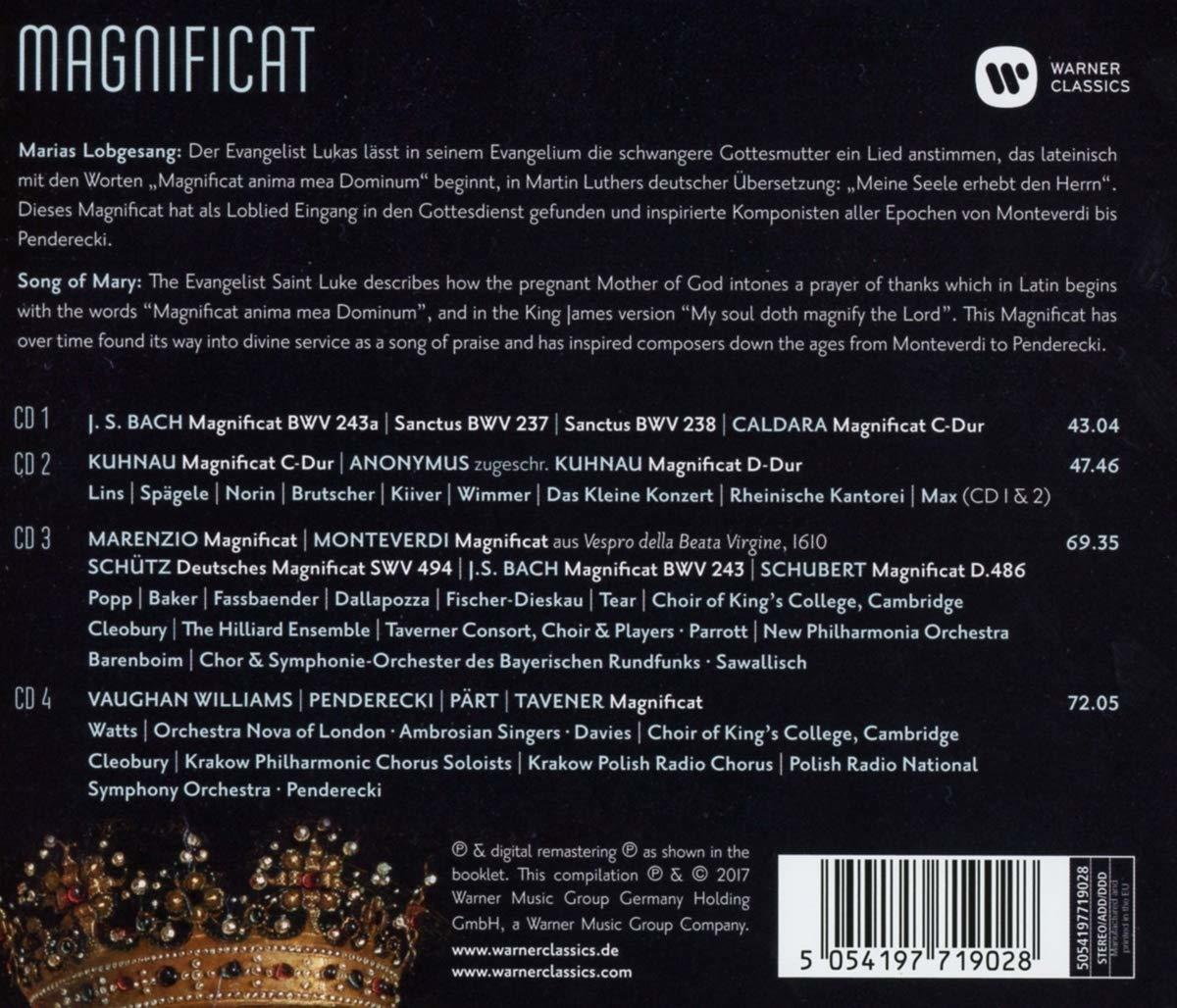 CD-borító fekete háttérrel és fehér szöveggel. Klasszikus zeneművek listáját tartalmazza.