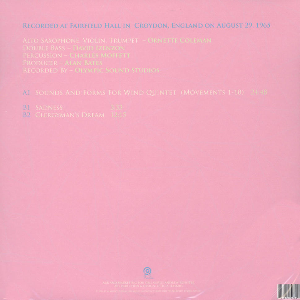Ornette Coleman - - Part Evening (Vinyl) With 1 - Coleman An Ornette