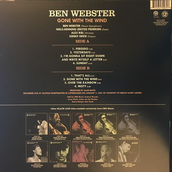 Ben Webster - GONE THE WITH -LTD- WIND - (Vinyl)