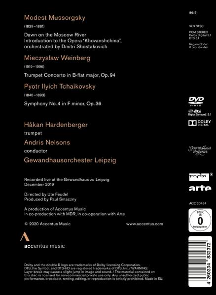 - - Gewandhausorchester Hardenberger, Nelsons, CONCERTO TRUMPET Hakan SYMPHONY (DVD) : Andris 4 TCHAIKOVSKY - NO.