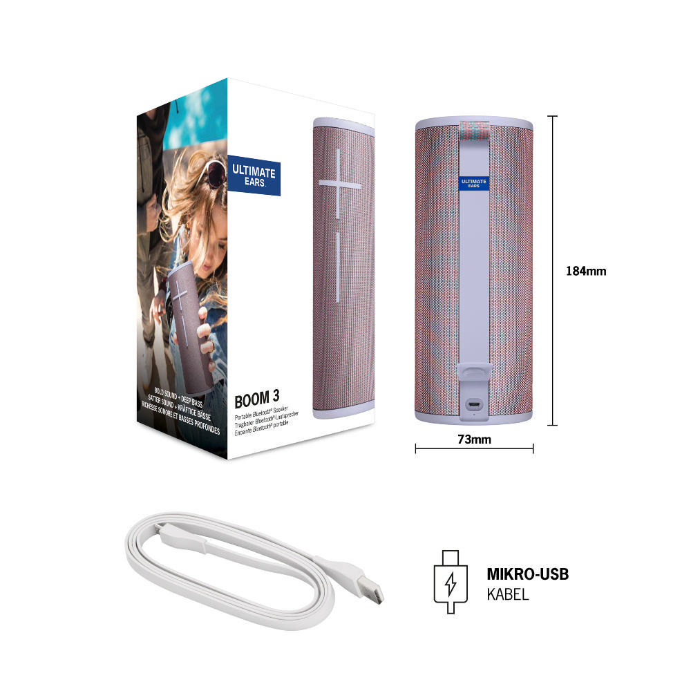 ULTIMATE EARS Boom 3 Bluetooth Lautsprecher, Seashell Peach, Wasserfest