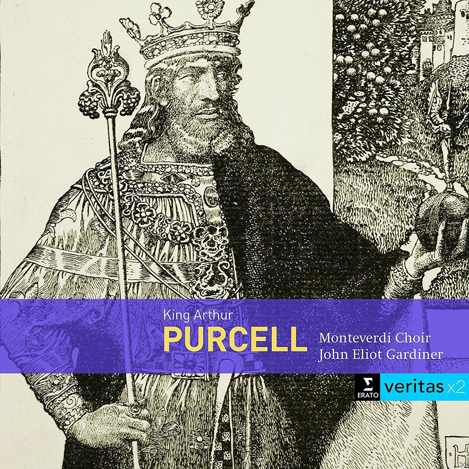 Album borító: Artúr király koronával és jogarral. Purcell King Arthur operájának neve.