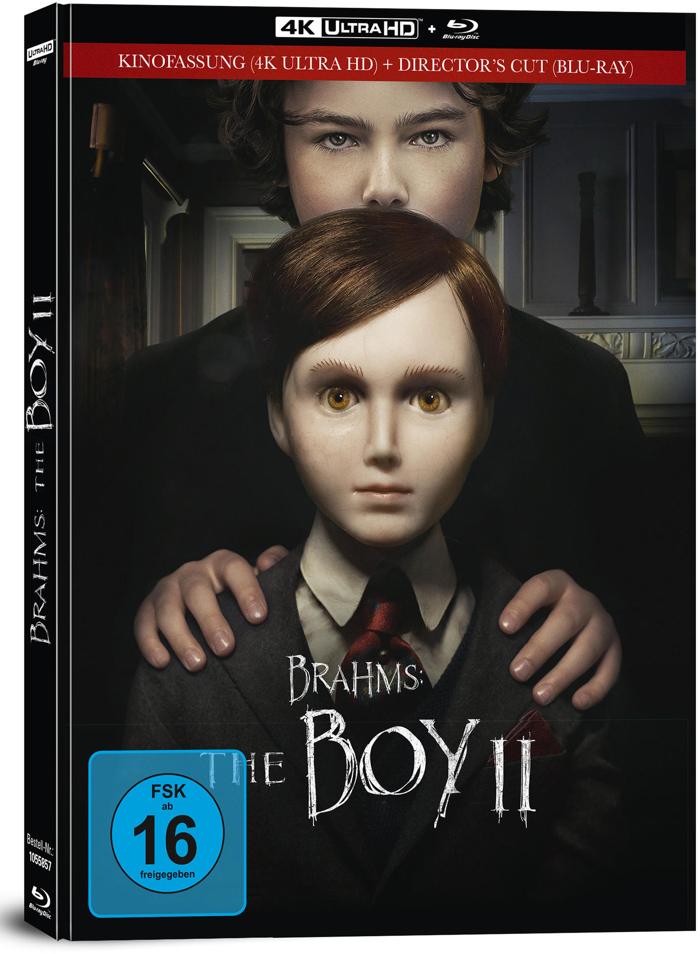 Filmcover, ein Kind und eine Puppe. Text: "Brahms: The Boy II".