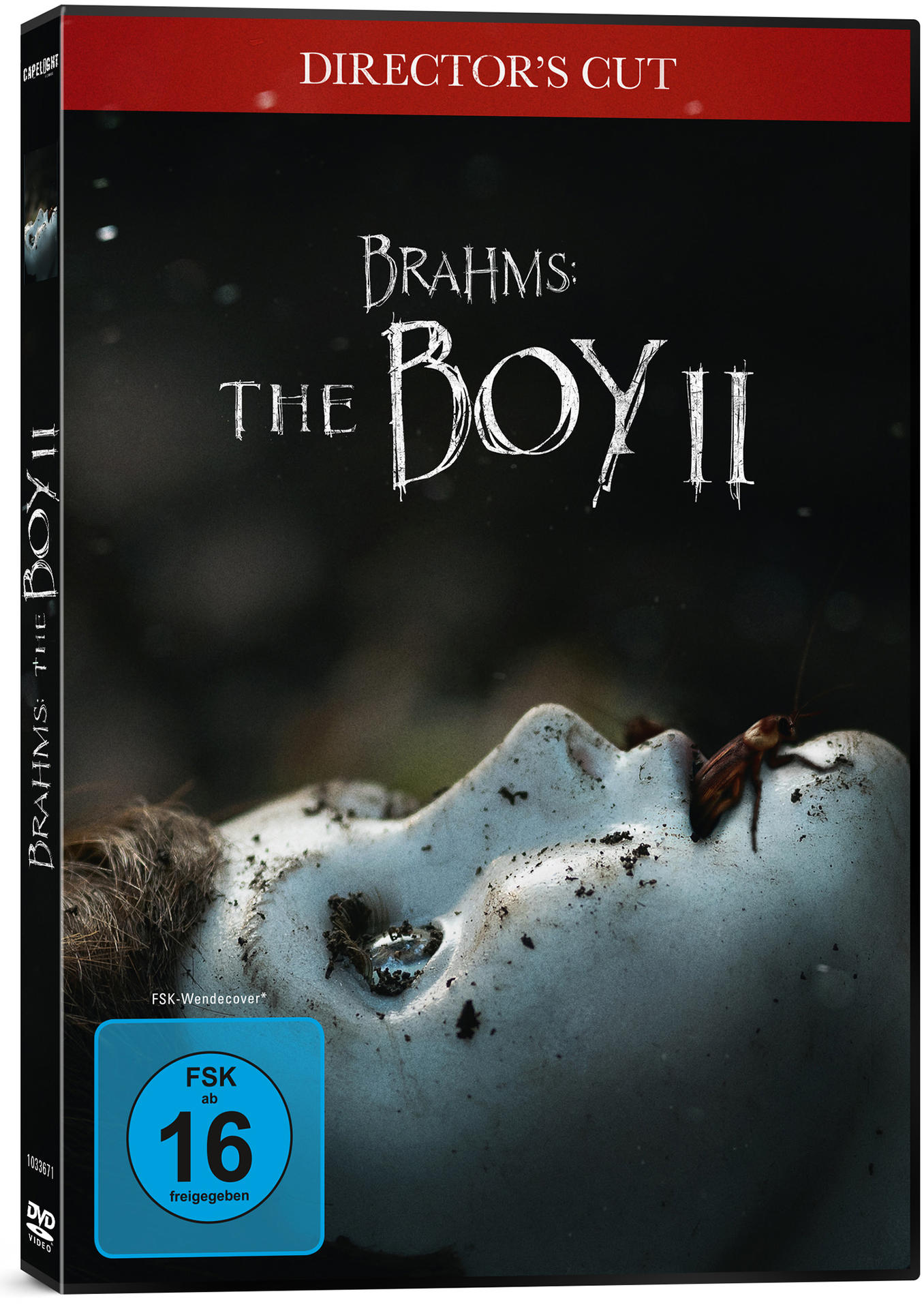 DVD-Cover eines Films, mit Puppengesicht und Text für einen Horrorfilm.