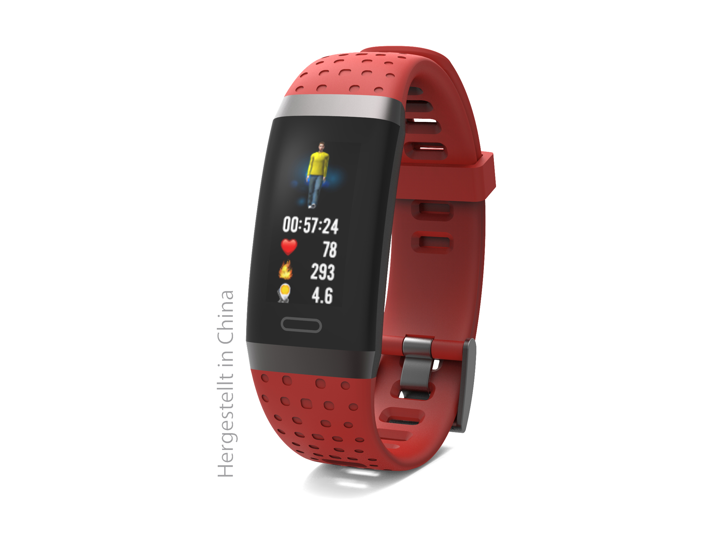 SWISSTONE SW 380 HR Fitnesstracker Thermoplastisches Polyurethan, 220 mm, Red