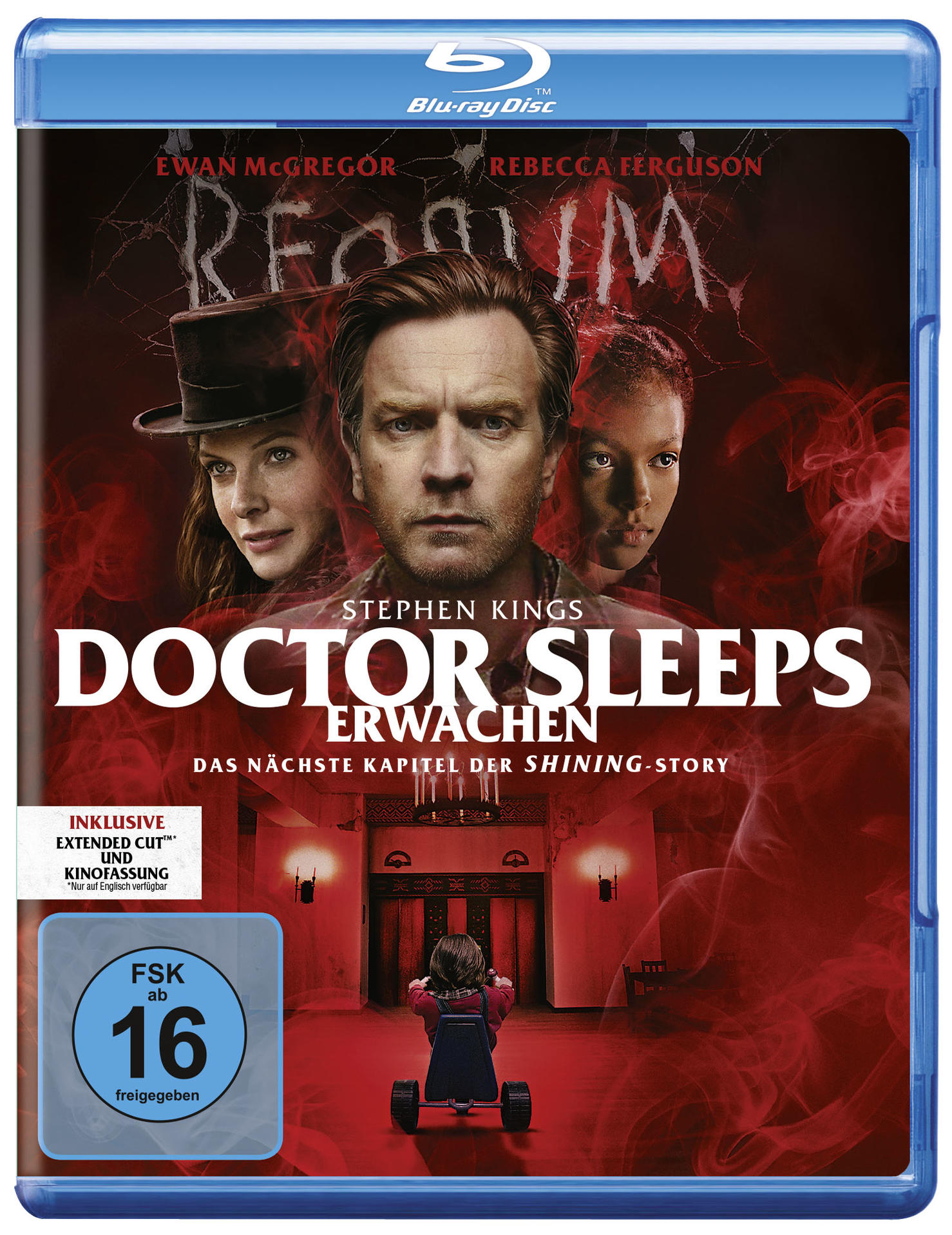 Blu-ray-Cover von Doctor Sleep mit Ewan McGregor. Titel und Bilder von Charakteren sind sichtbar.