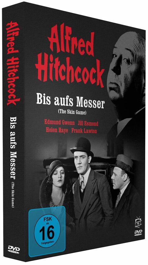 DVD-Hülle von 'The Skin Game' mit Hitchcock und Schauspielern.