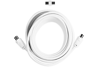 EKON Hane / Hona Antennkabel 10m + Adapter - Vit