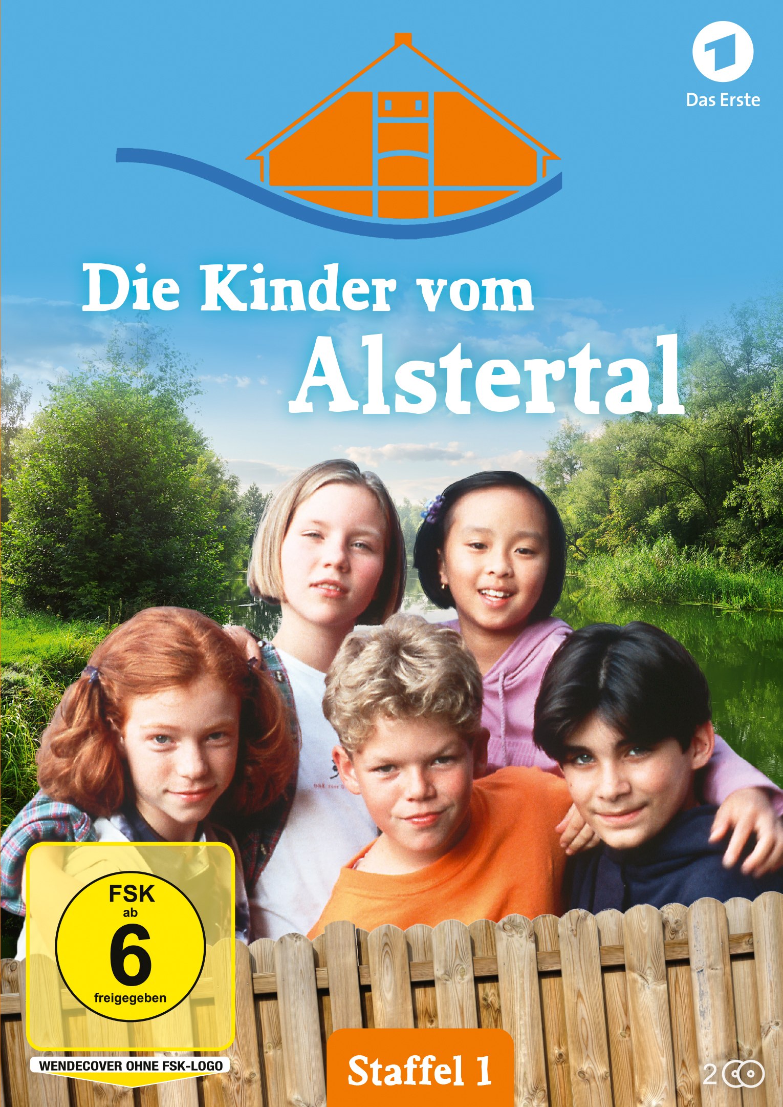 DVD-Hülle mit fünf Kindern, einem Holzzaun und Text auf Deutsch.