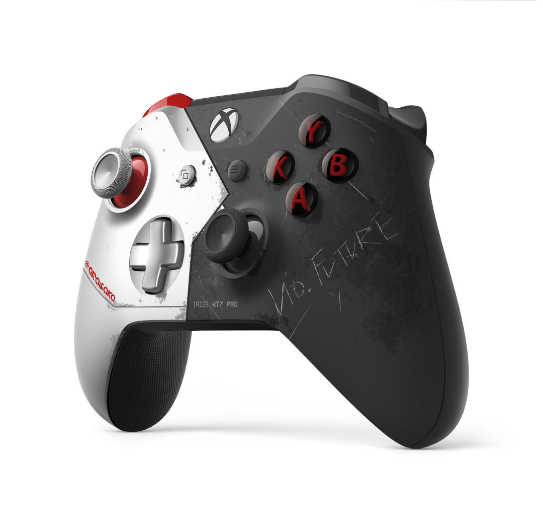 MICROSOFT Xbox Wireless Controller - Cyberpunk 2077 Limited Edition Controller Exklusives Silber/Schwarzes Johnny Silverhand-Design für Xbox One, Xbox Series X, PC
