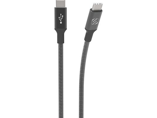 SCOSCHE StrikeLine Premium - Câble USB-C double (Gris foncé)