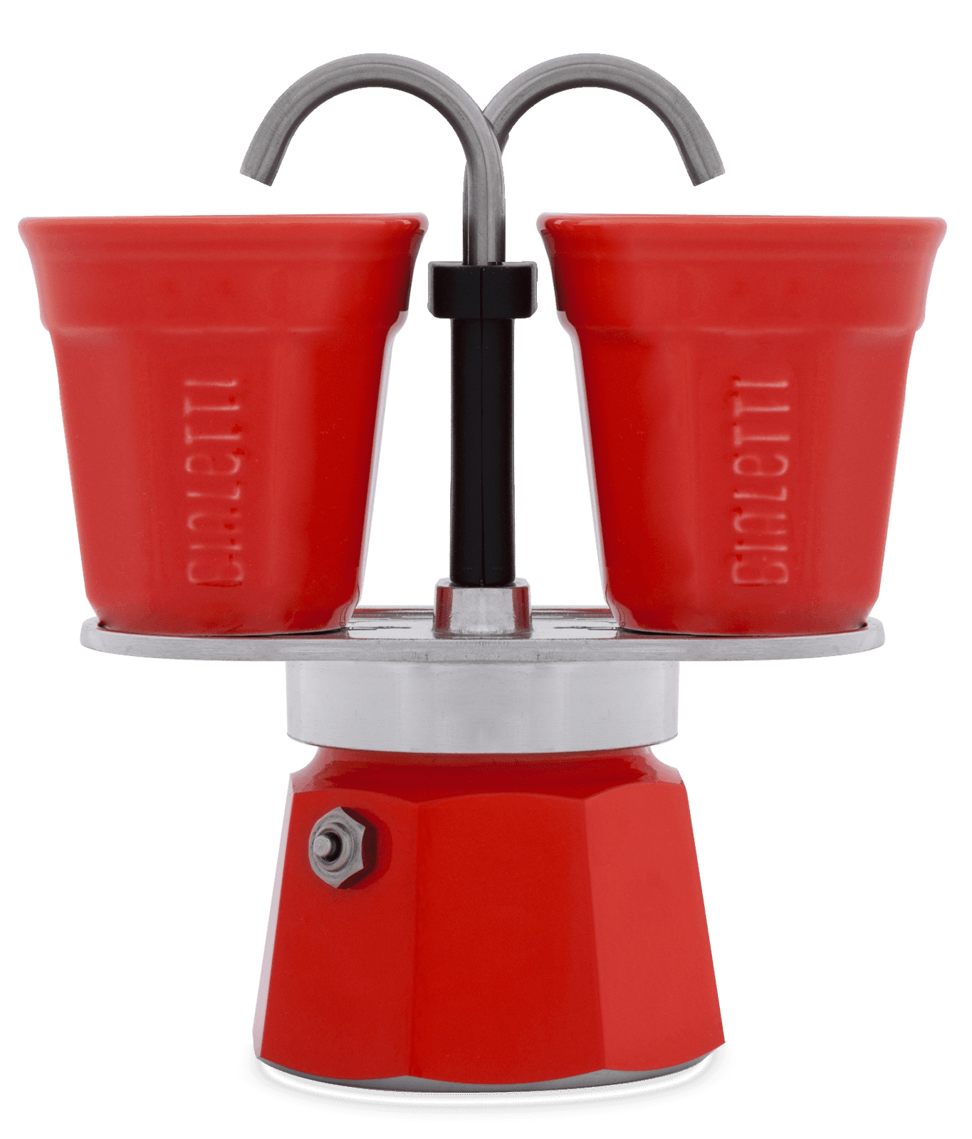 BIALETTI 7303 Mini Express kotyogós kávéfőző szett, piros, 2 adag