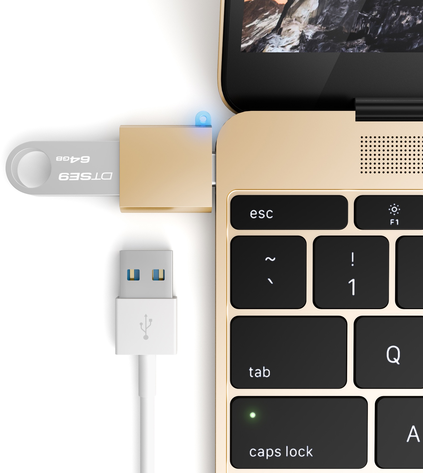 SATECHI ST-TCUAG - Adapter Type-C zu USB 3.0 (Gold)