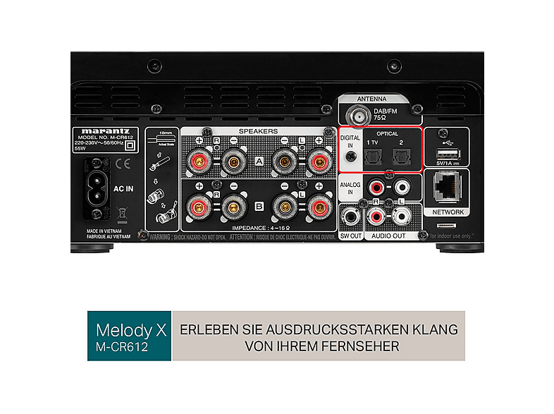 Marantz M-CR612 Melody X Streaming CD Receiver, Schwarz — Foto 5 von 5