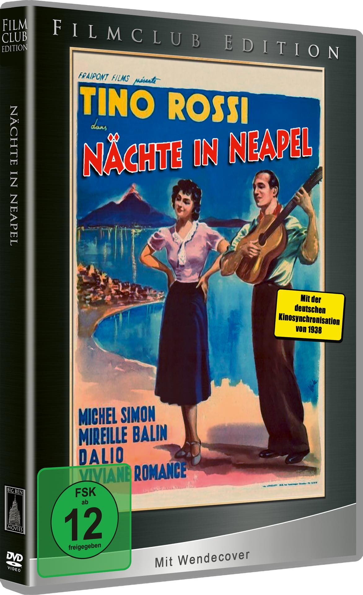 DVD-Hülle eines Films, Poster zeigt ein Paar, Titel 'Nächte in Neapel'.