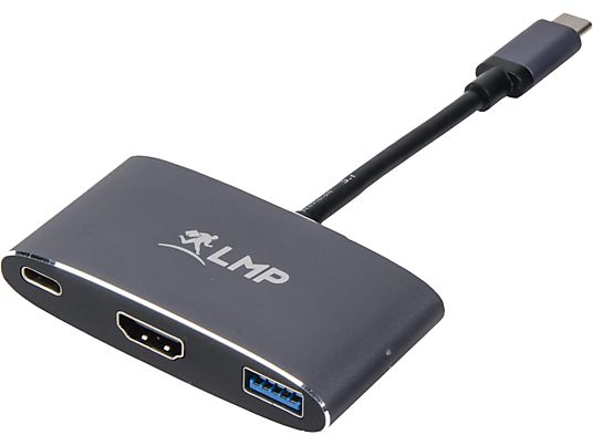 LMP 15948 - Adaptateur USB-C vers HDMI/USB 3.0/USB-C (Gris/Noir)