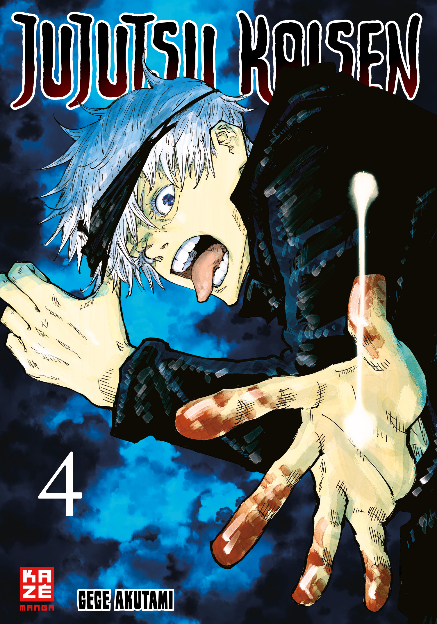 Manga-Cover: 'Jujutsu Kaisen' mit einer Figur mit weißen Haaren und Verband.