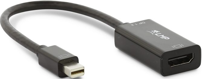 Cavo adattatore HDMI a Mini DisplayPort nero e grigio con il logo LMP.