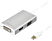 MACALLY MD-3N1-4K - Adaptateur Mini DisplayPort vers DVI/HDMI/VGA (Blanc/Argent)