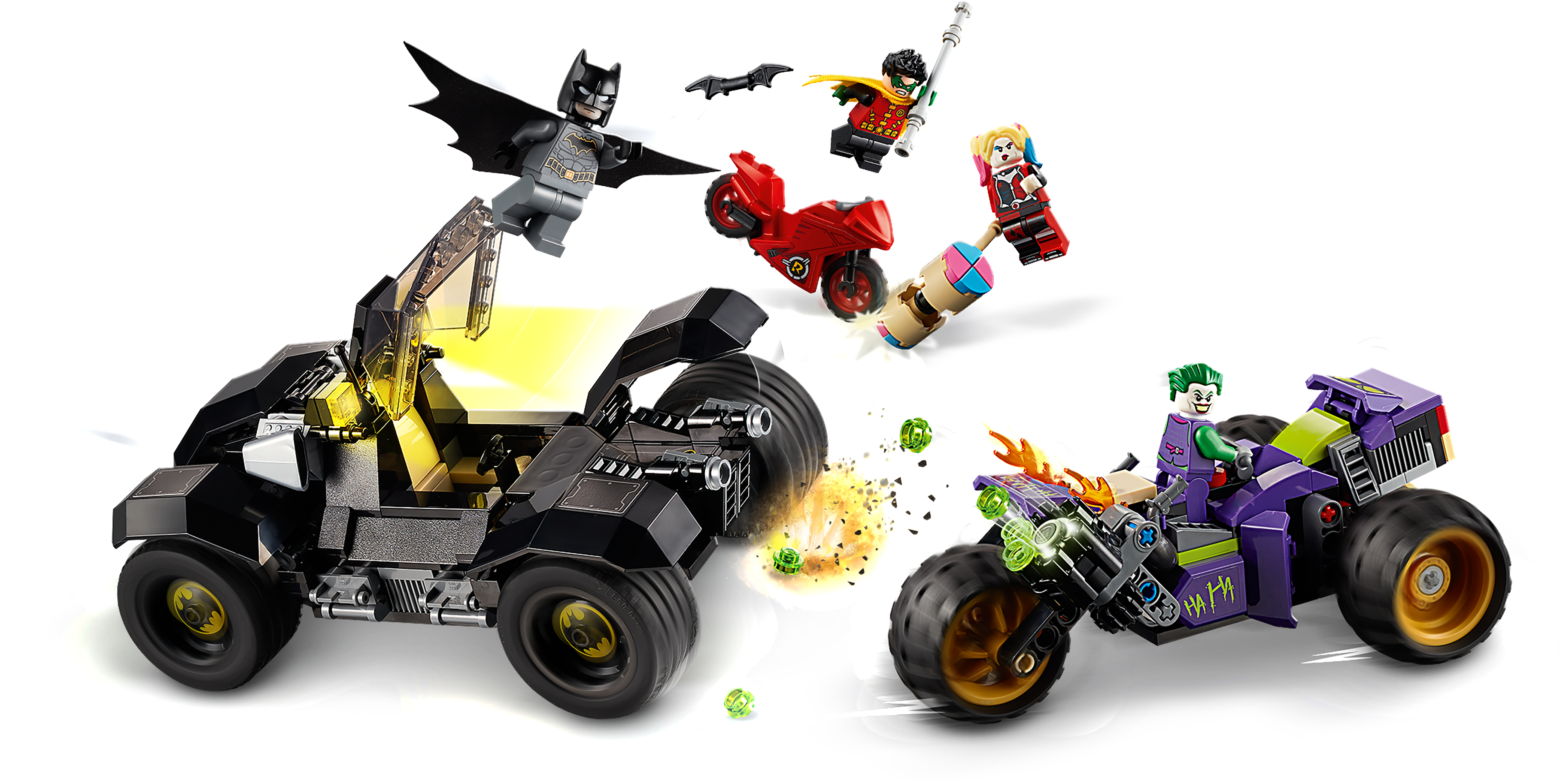 LEGO 76159 Jokers™ Trike-Verfolgungsjagd Bausatz, Mehrfarbig